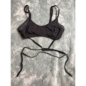 Victoria's Secret Black Lace Trim Strappy Wrap Bralette XS
